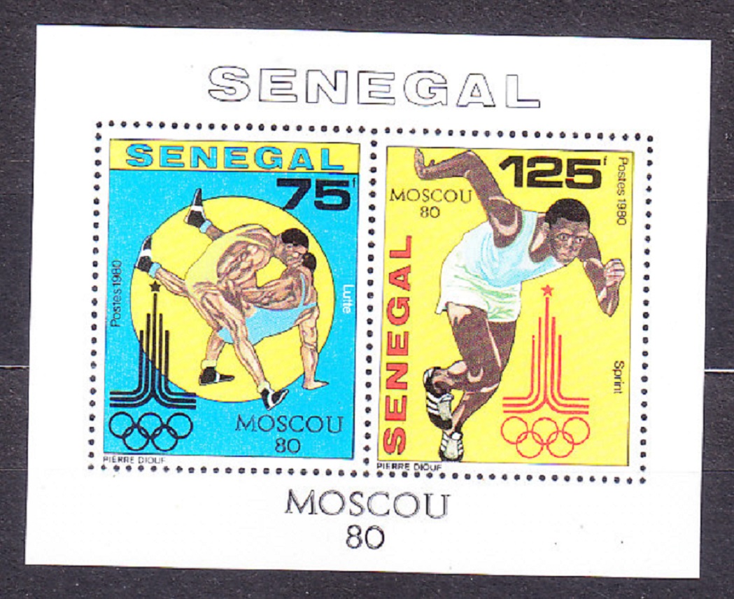 SENEGAL 1980, Michel 731-735, Block 38 + 39, ** čistá séria + 2 hárčeky. LOH V MOSKVE.