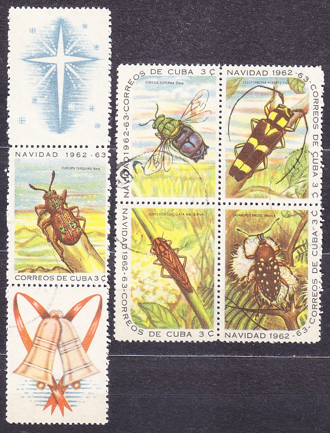 KUBA 1962, Michel 820-834, razená séria. JAŠTERY, HADY, CHROBÁKY, CICAVCE.