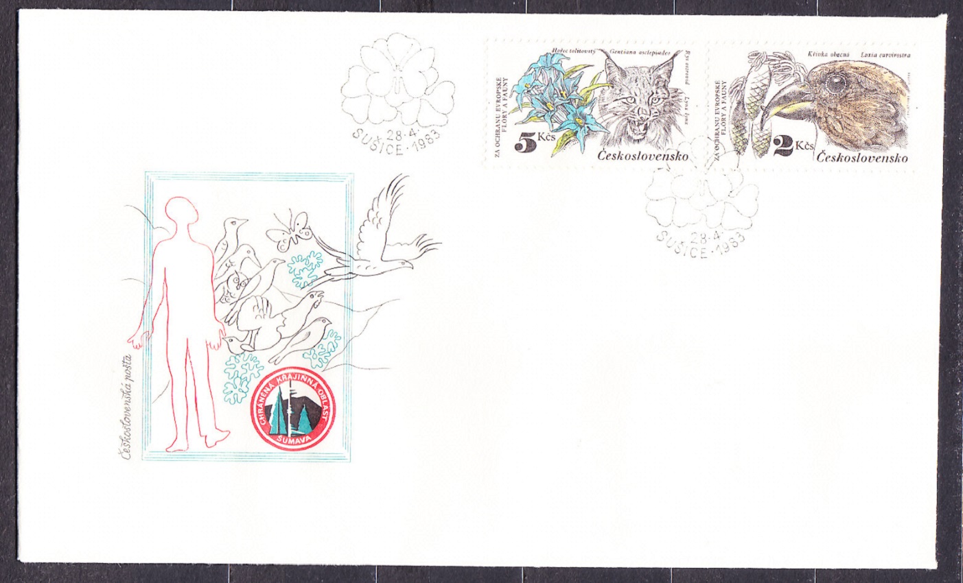 ČSSR 1983, Pofis 2587-2582, 3 FDC OBÁLKY. OCHRANA PRÍRODY.