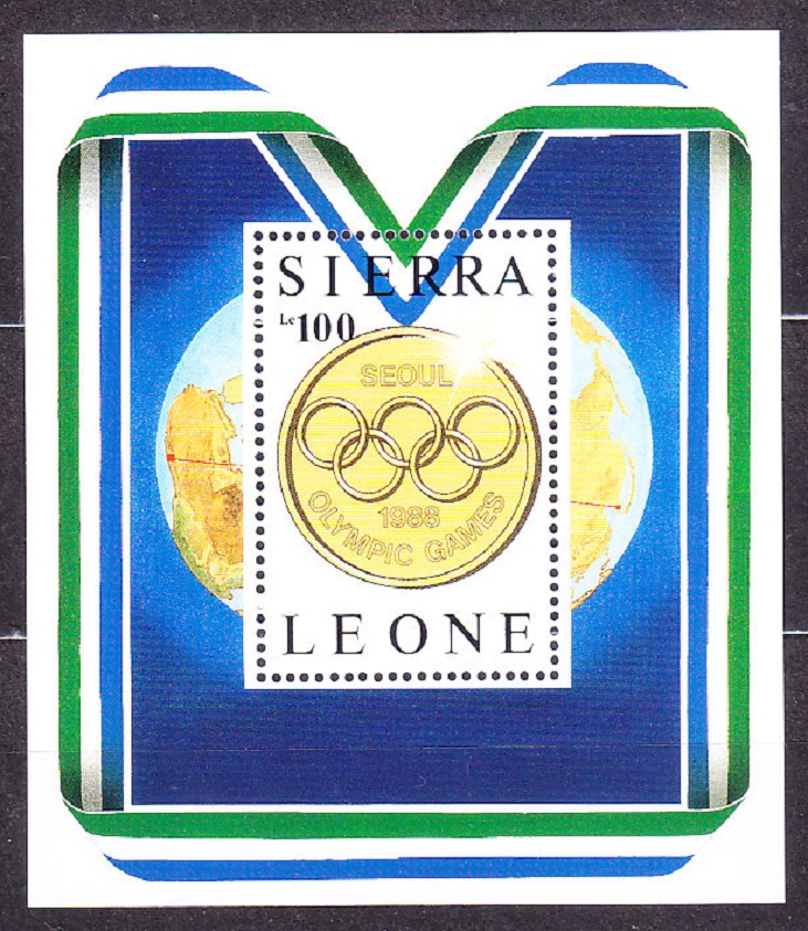 SIERRA LEONE 1987, Michel 997-1000 + Block 61, ** čistá séria + hárček. LOH V SOULE.