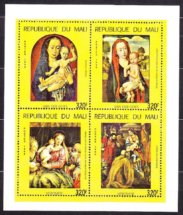 MALI 1999, Michel 2453-2476, ** čistá séria v 4-blokoch. MAĽBY - SLÁVNI MALIARI.
