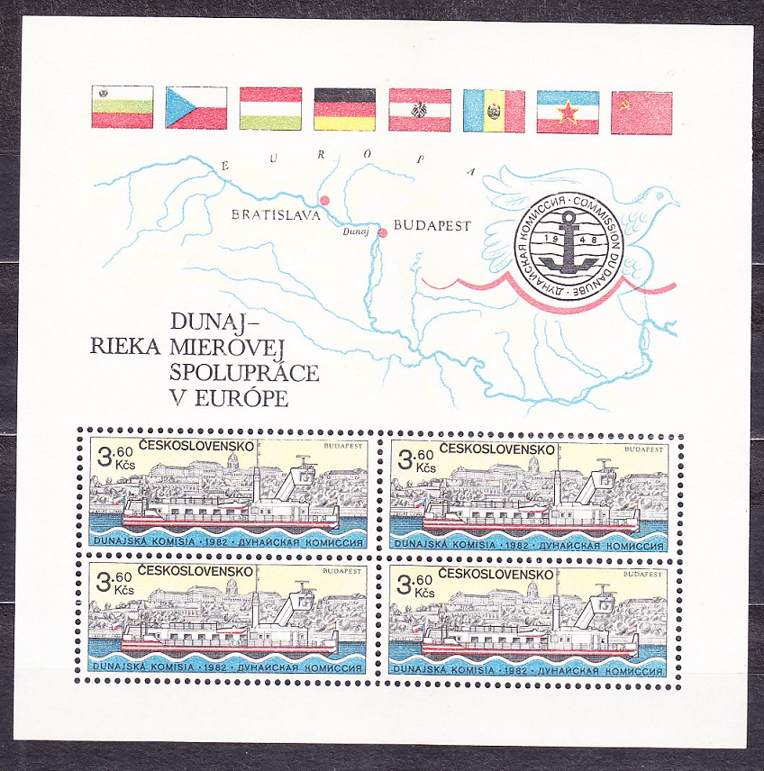ČSSR 1982, Pofis A2553 - A2554, ** čistá séria hárčekov. LODE NA DUNAJI.