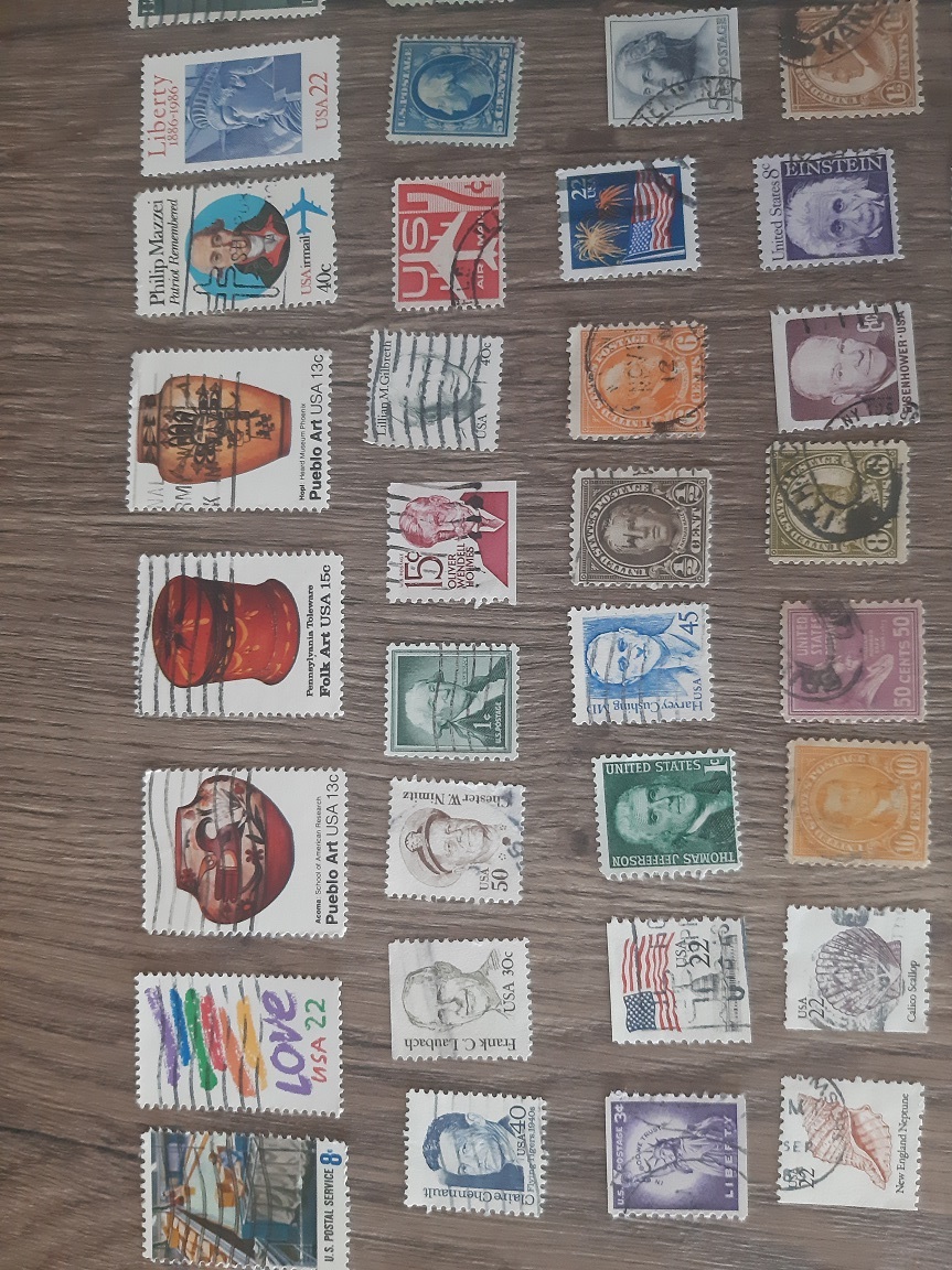 USA, razené známky, každá iná. 100 KS.