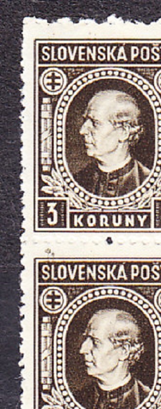 SLOVENSKÝ ŠTÁT 1940, Synek 32 YA, ** čistý rohový 4-blok ( PD ) + DCH ZP 200/2. ANDREJ HLINKA. Priesvitka P1.