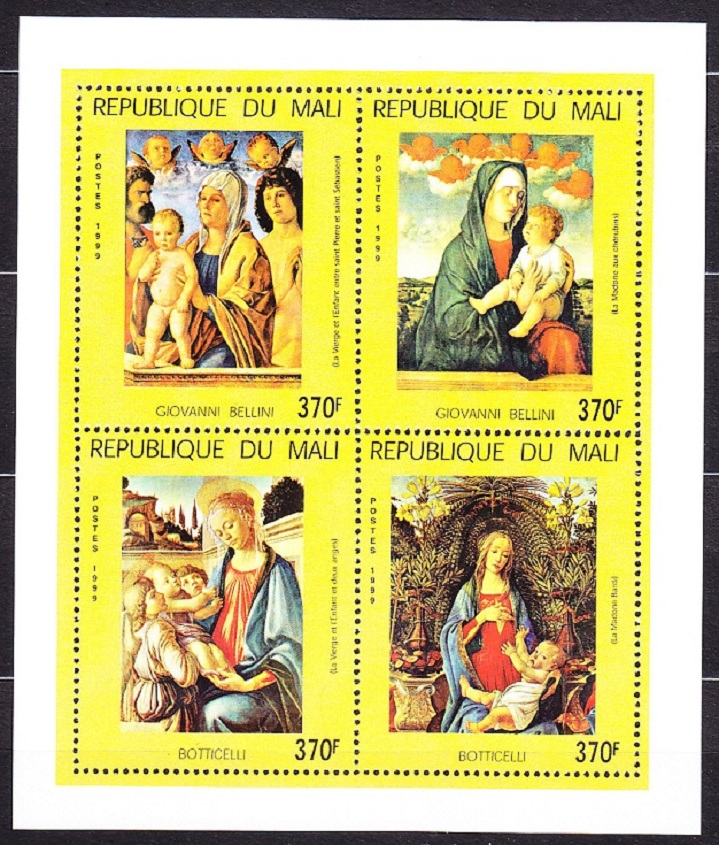 MALI 1999, Michel 2453-2476, ** čistá séria v 4-blokoch. MAĽBY - SLÁVNI MALIARI.