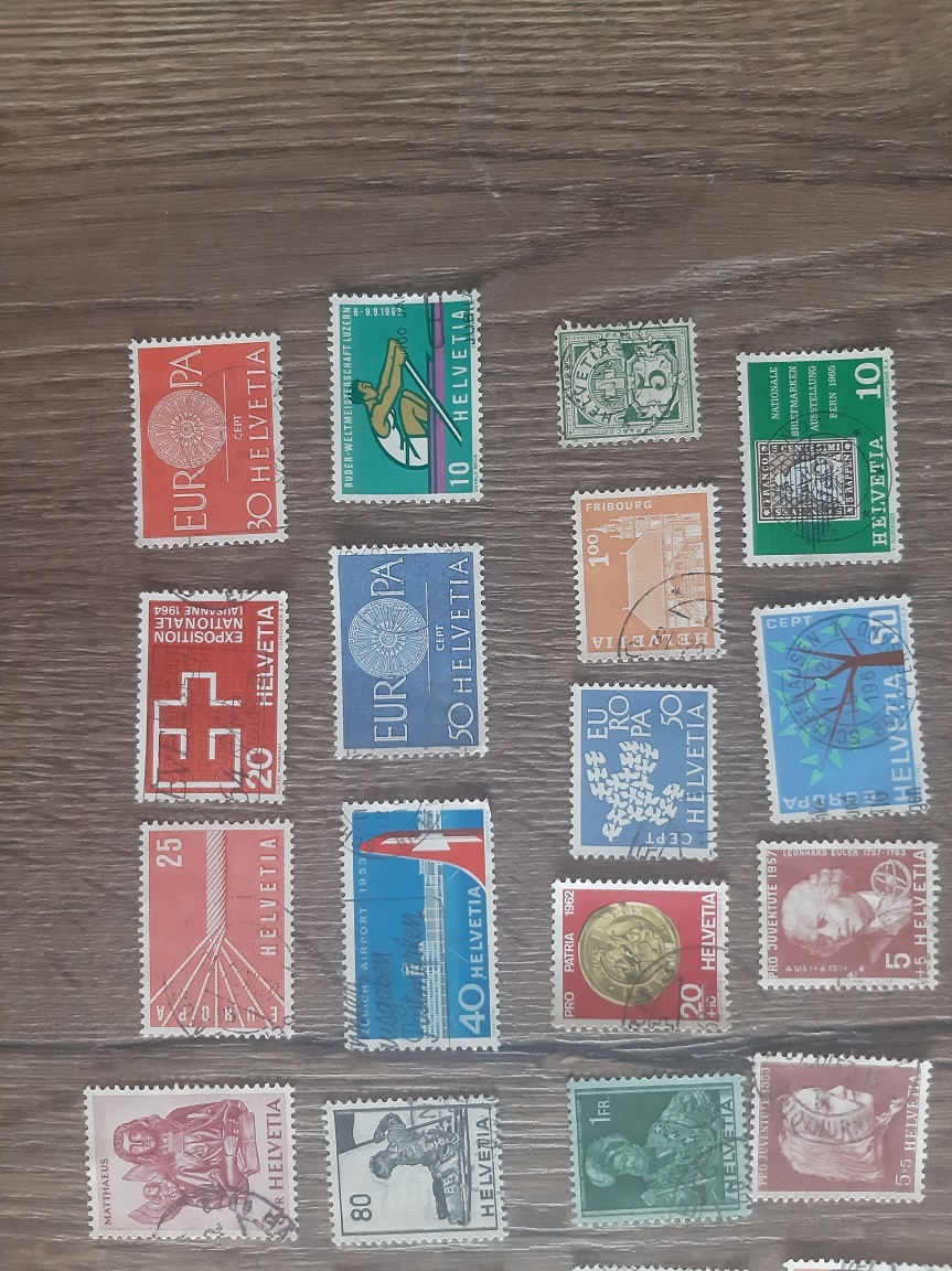 ŠVAJČIARSKO, razené známky, každá iná. 100 KS.