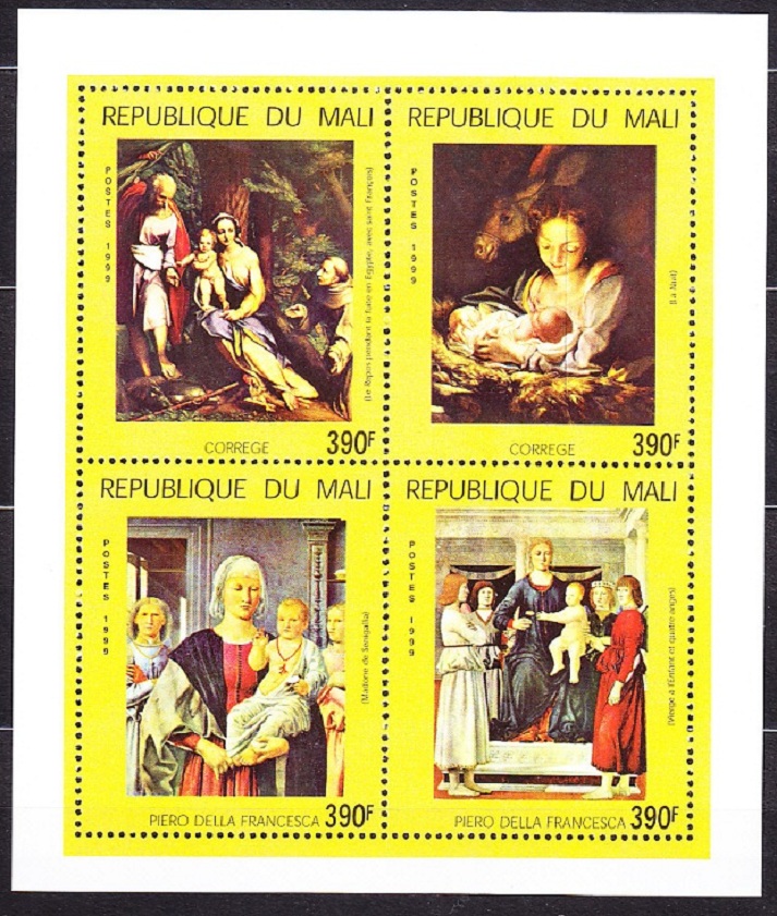 MALI 1999, Michel 2453-2476, ** čistá séria v 4-blokoch. MAĽBY - SLÁVNI MALIARI.