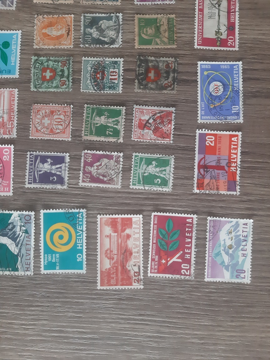 ŠVAJČIARSKO, razené známky, každá iná. 100 KS.