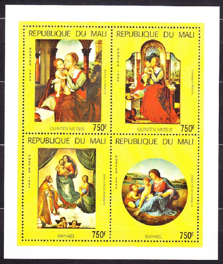 MALI 1999, Michel 2453-2476, ** čistá séria v 4-blokoch. MAĽBY - SLÁVNI MALIARI.