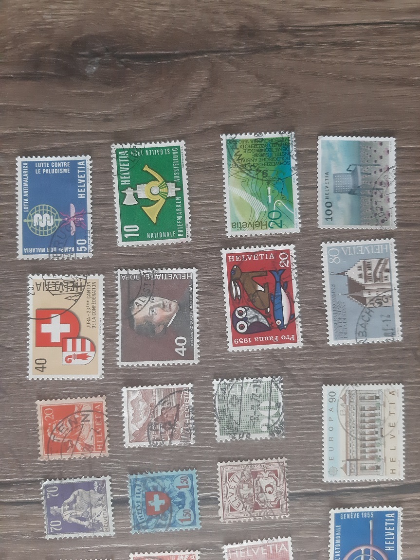 ŠVAJČIARSKO, razené známky, každá iná. 100 KS.
