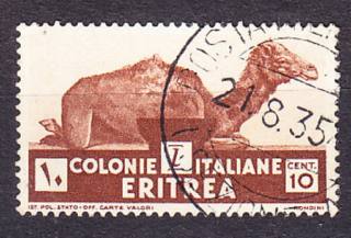 TALIANSKA ERITREA 1933, Michel 206, razená. KOLÓNIE. KRAJINY. ŤAVA.