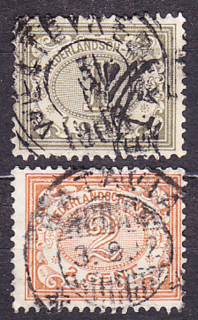 HOLANDSKÁ INDIA 1902, Michel 41-42, razené. KOLÓNIE. ČÍSLICE.
