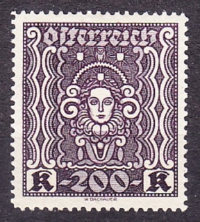 RAKÚSKO 1922, Michel 402, * čistá. HLAVA ŽENY.