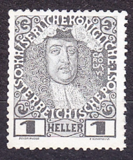 RAKÚSKO 1908, Michel 139, ** čistá. CISÁR KAROL VI.