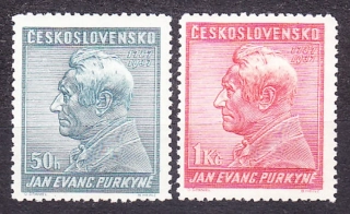 ČSR 1937, Pofis 322-323, * čistá séria. J. E. PURKYNĚ.