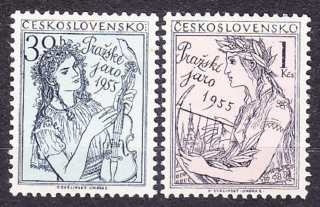 ČSSR 1955, Pofis 825-826, ** čistá séria. PRAŽSKÁ JAR.