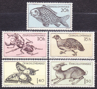 ČSSR 1955, Pofis 844-848, ** čistá séria. ZVIERATÁ.