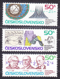 ČSSR 1987, Pofis 2801-2803, ** čistá séria. ČESKÍ MATEMATICI A FYZICI.
