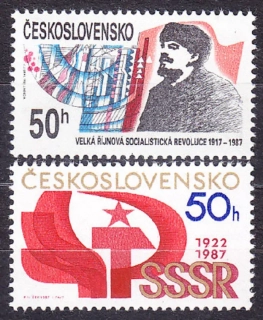 ČSSR 1987, Pofis 2815-2816, ** čistá séria. VÝROČIA, LENIN.