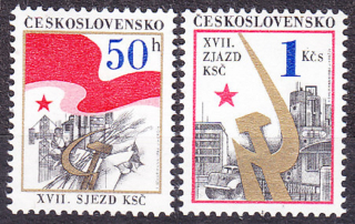 ČSSR 1986, Pofis 2736-2737, ** čistá séria. XVIII. ZJAZD KSČ.