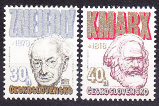 ČSSR 1978, Pofis 2292-2293, ** čistá séria. ZDENĚK NEJEDLÝ A KARL MARX.