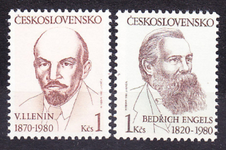 ČSSR 1980, Pofis 2436-2437, ** čistá séria. LENIN A ENGELS.