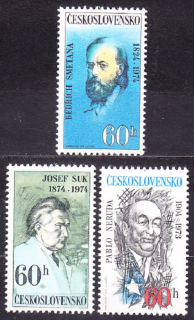 ČSSR 1974, Pofis 2062-2064, ** čistá séria. KULTÚRNE OSOBNOSTI.
