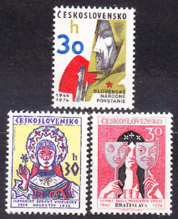 ČSSR 1974, Pofis 2093-2095, ** čistá séria. VÝROČIA.