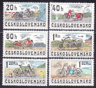 ČSSR 1975, Pofis 2154-2159, ** čistá séria. MOTORKY.