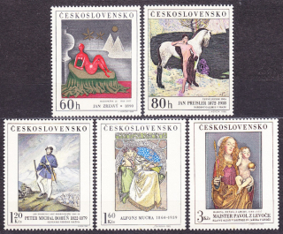 ČSSR 1968, Pofis 1729-1733, ** čistá séria. UMENIE - MAĽBY.