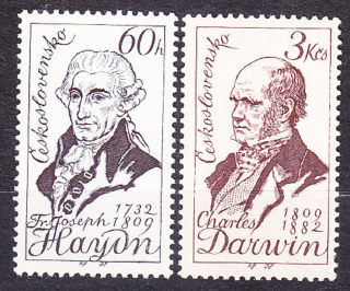 ČSSR 1959, Pofis 1076-1077, ** čistá séria. SLÁVNE OSOBNOSTI.