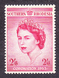 SOUTHERN RHODESIA 1953, Michel 79, ** čistá séria. KOLÓNIE. KRÁĽOVNÁ ALŽBETA II. - KORUNOVÁCIA.