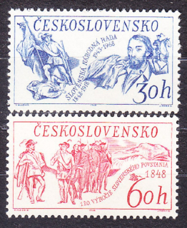 ČSSR 1968, Pofis 1704-1705, ** čistá séria. SLOVENSKÉ POVSTANIE 1848.