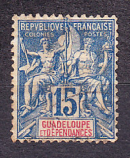 GUADELOUPE 1892, Michel 32, razená. KOLÓNIE. ALEGÓRIA.