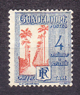 GUADELOUPE 1928, Michel 26, * čistá. KOLÓNIE. DOPLATNÉ. PALMOVÁ ALEJ.