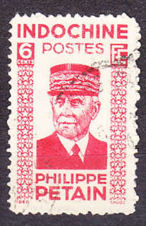 FRANCÚZSKA INDOČÍNA 1942, Michel 284, razená. KOLÓNIE. MARŠÁL P. PÉTAIN.