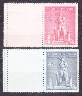 ČSSR 1945, Pofis 431 KĽ - 432 KĽ, ** čistá séria s ľavými kupónmi. JAN SLADKÝ - KOZINA.