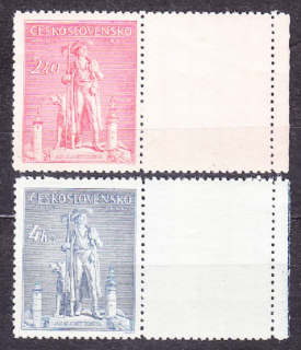 ČSSR 1945, Pofis 431 KP - 432 KP, ** čistá séria s pravými kupónmi. JAN SLADKÝ - KOZINA.