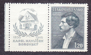 ČSSR 1946, Pofis 436 KĽ, ** čistá séria s ľavým kupónom. KAREL HAVLÍČEK BOROVSKÝ.