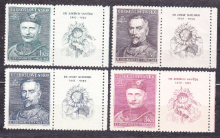 ČSSR 1948, Pofis 475 KP - 478 KP, ** čistá séria s pravými kupónmi. XI. VŠESOKOLSKÝ ZLET.