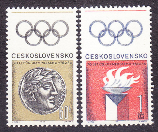 ČSSR 1966, Pofis 1550-1551, ** čistá séria. ČESKOSLOVENSKÝ OLYMPIJSKÝ VÝBOR.