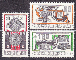 ČSSR 1966, Pofis 1553-1555, ** čistá séria. VÝSTAVA ZNÁMOK V BRNE.