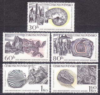 ČSSR 1968, Pofis 1699-1703, ** čistá séria. MEDZINÁRODNÝ GEOLOGICKÝ KONGRES.