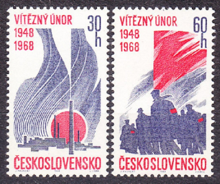 ČSSR 1968, Pofis 1660-1661, ** čistá séria. VÍŤAZNÝ FEBRUÁR.
