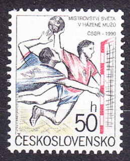 ČSSR 1990, Pofis 2929, ** čistá séria. HÁDZANÁ - MAJSTROVSTVÁ SVETA MUŽOV.