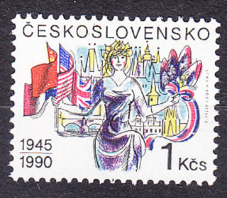 ČSSR 1990, Pofis 2939, ** čistá séria. 45. VÝROČIE OSLOBODENIA.