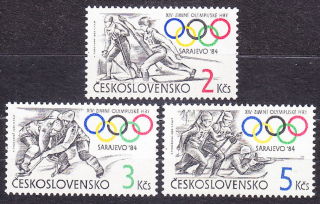 ČSSR 1984, Pofis 2629-2631, ** čistá séria. ZOH V SARAJEVE.