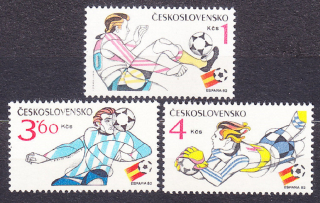 ČSSR 1982, Pofis 2521-2523, ** čistá séria. MAJSTROVSTVÁ SVETA VO FUTBALE.