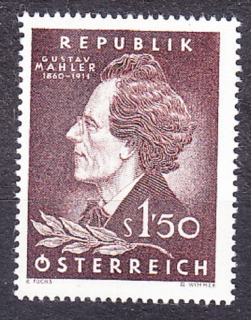 RAKÚSKO 1960, Michel 1078, ** čistá séria. SKLADATEĽ G. MAHLER.