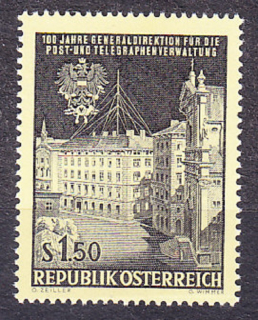 RAKÚSKO 1966, Michel 1202, ** čistá séria. BUDOVA POŠTY.